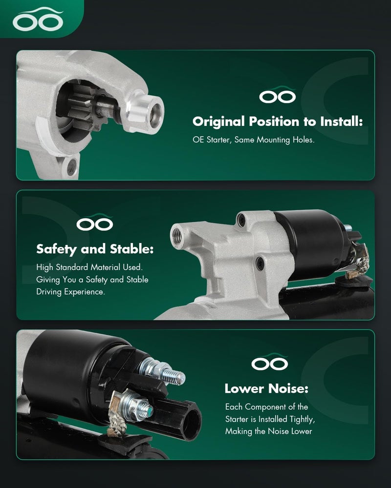 SCITOO محرك بدء التشغيل 19110 2009 لأودي A4 A5 A6 A7 A8 3.0L 4.0L 4.2L Q5 3.0L 3.2L Q7 3.0L RS5 4.2L RS7 4.0L S4 S5 S6 S7 S8 4.0L 2014-2017 SQ5 3.0L PMGR 12V 1.2kW CW 10 سن - Image 4